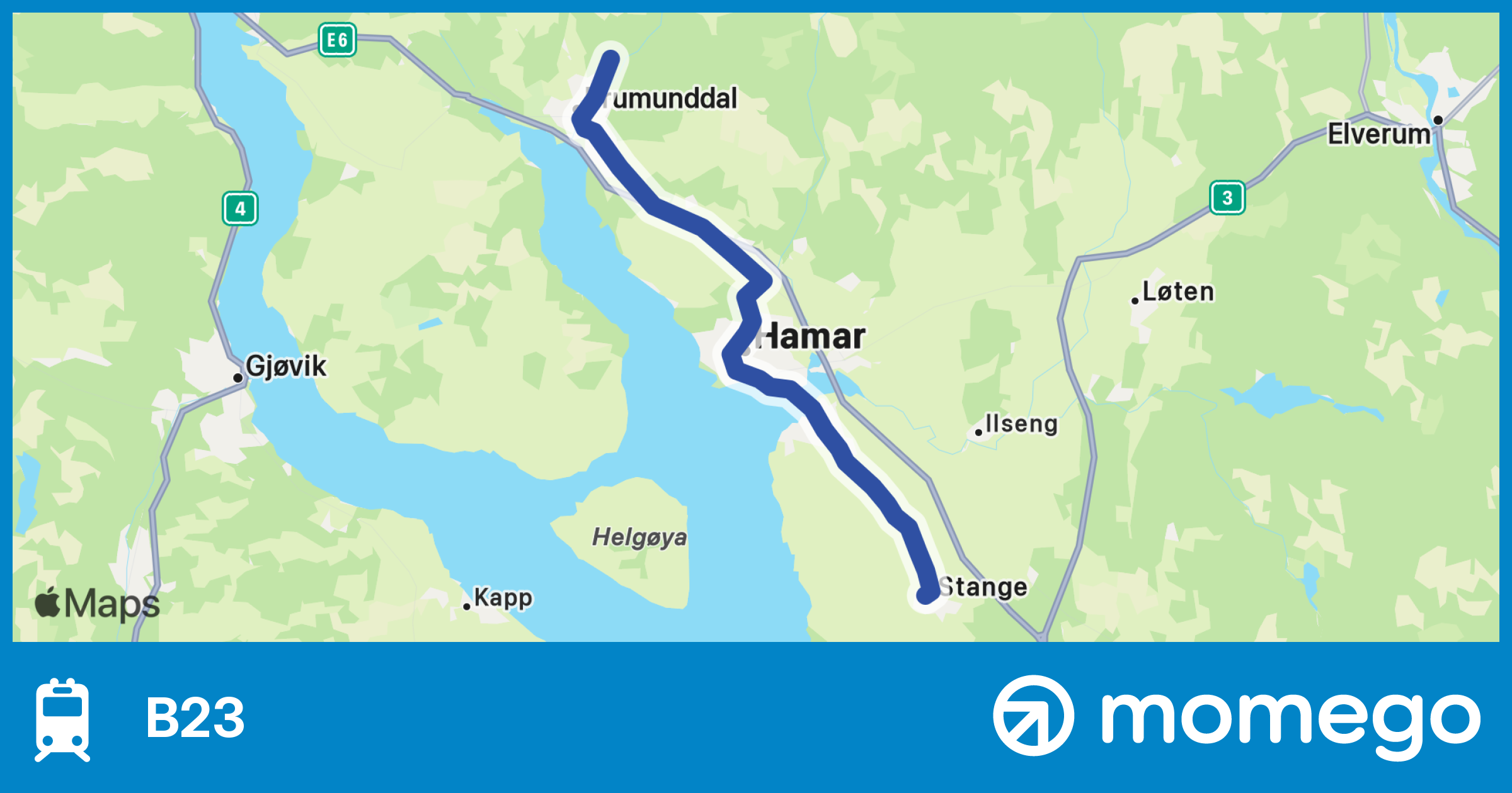 Innlandstrafikk B23 Bus Route | Live Bus Times